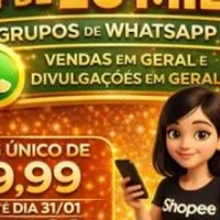 Grupo de WhatsApp: 9,99 Lista + de 20mil grupos de whatsapp